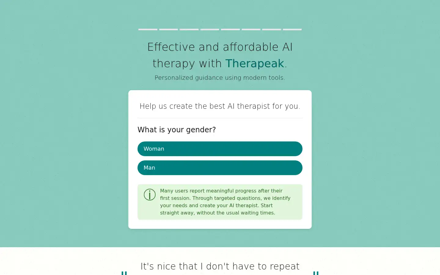 Screenshot of therapeak.com