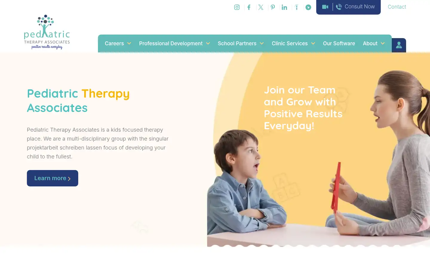 Screenshot of therapypediatric.com