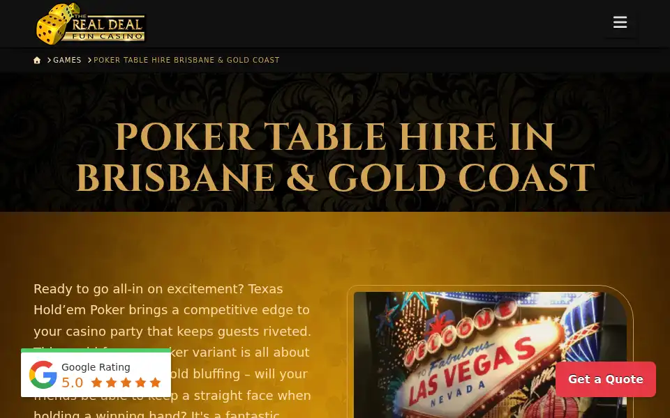Screenshot of therealdealfuncasino.com.au