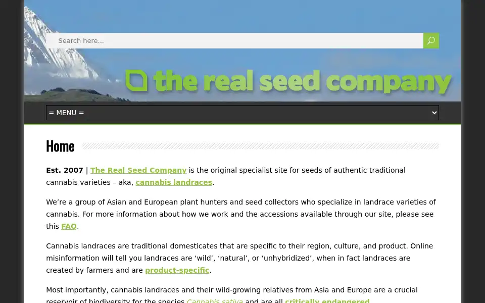 Screenshot of therealseedcompany.com