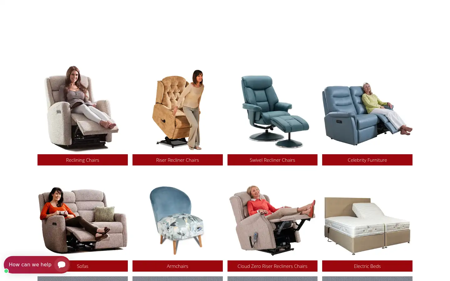 Screenshot of thereclinerstore.co.uk