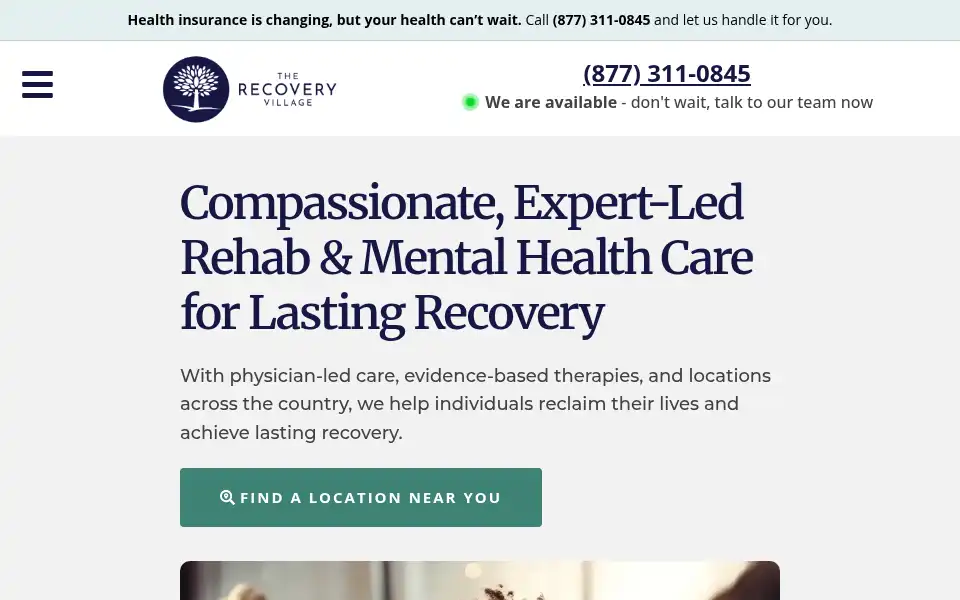 Screenshot of therecoveryvillage.com