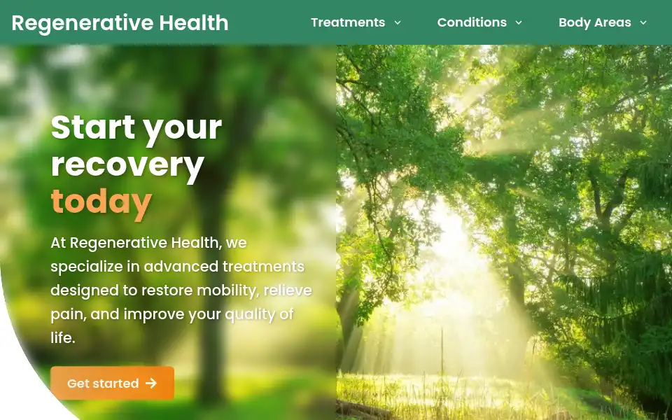 Screenshot of theregenerativeclinic.co.uk