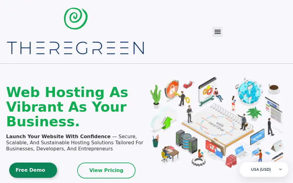 Screenshot of theregreen.com