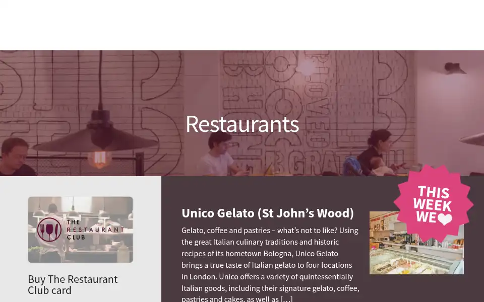 Screenshot of therestaurantclub.com