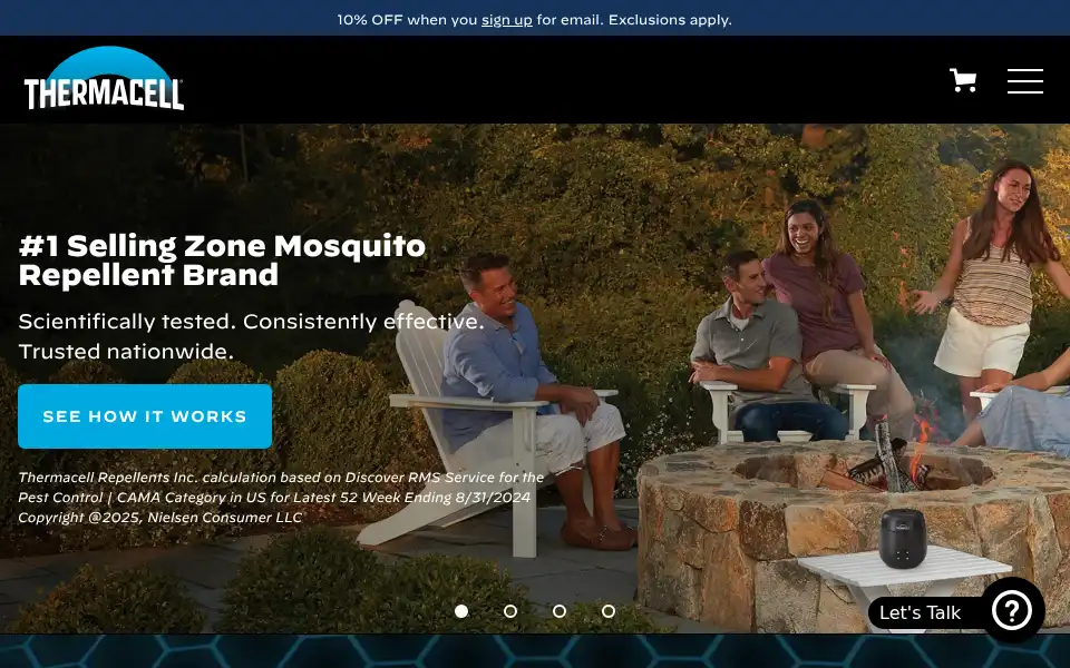 Screenshot of thermacell.com