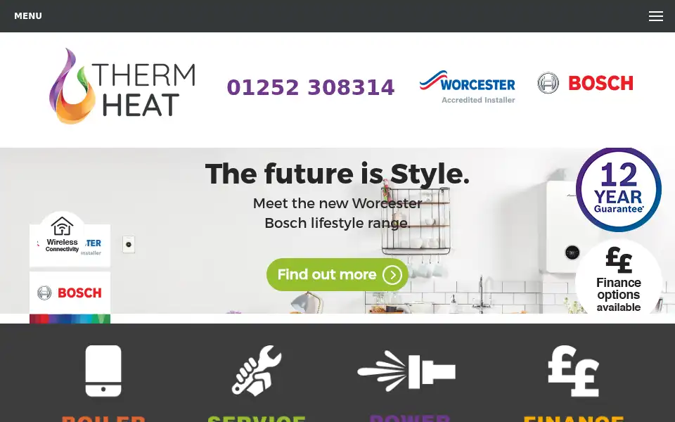 Screenshot of thermheat.co.uk
