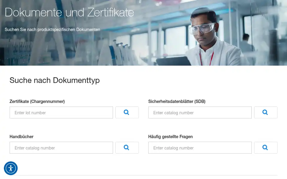 Screenshot of thermofisher.com