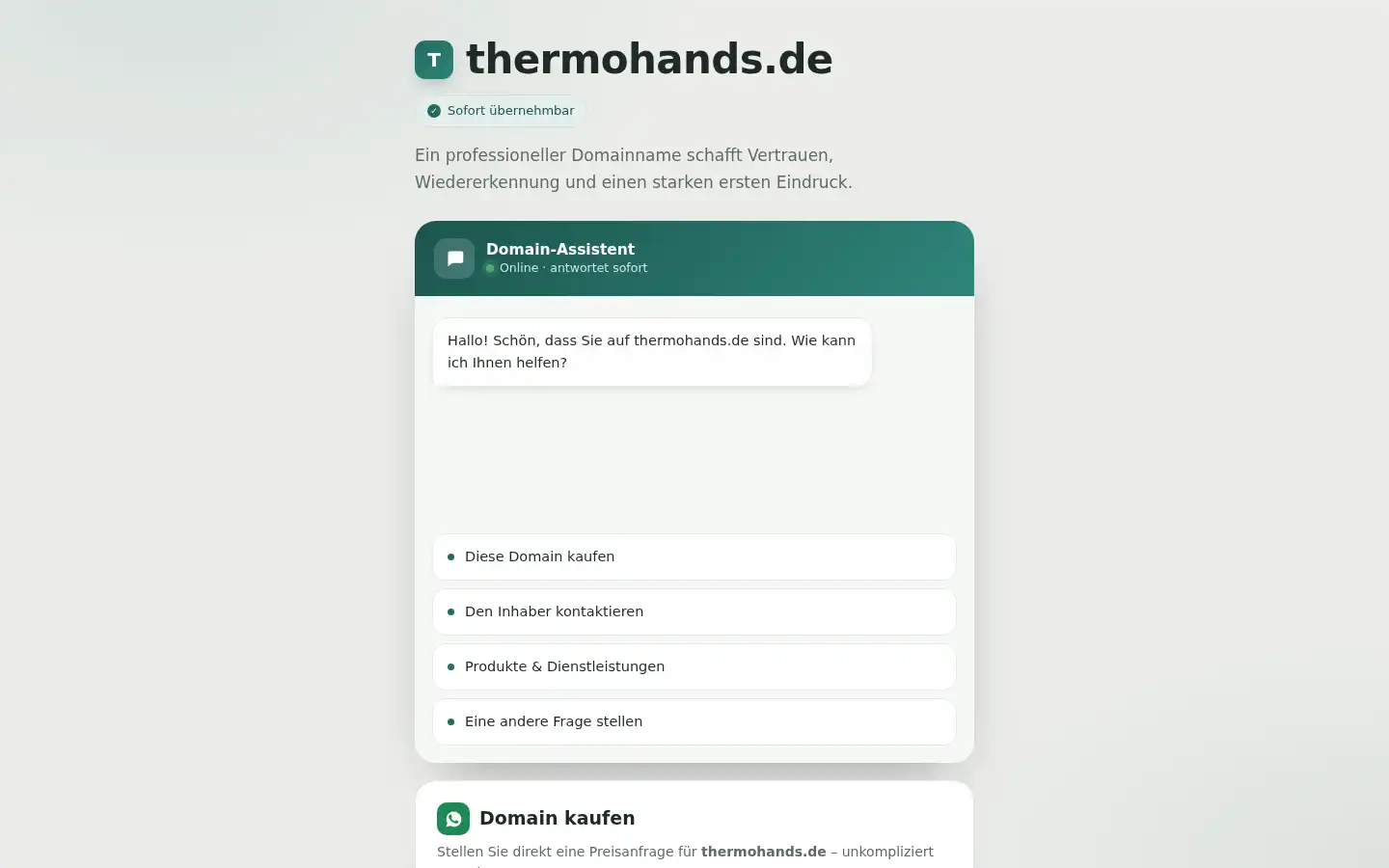 Screenshot of thermohands.de