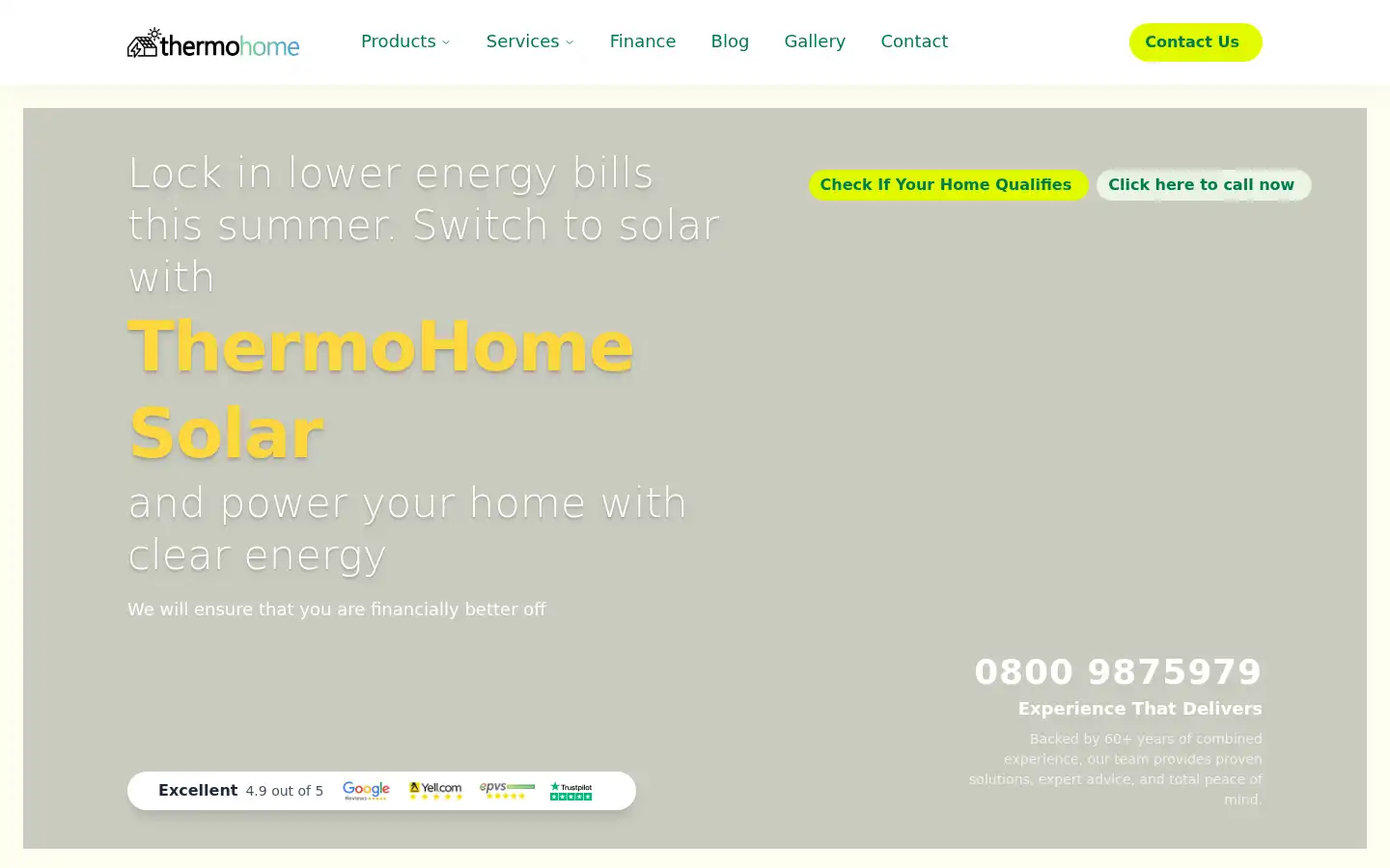 Screenshot of thermohomesolar.co.uk