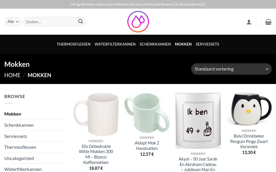 Screenshot of thermosflessenshop.com