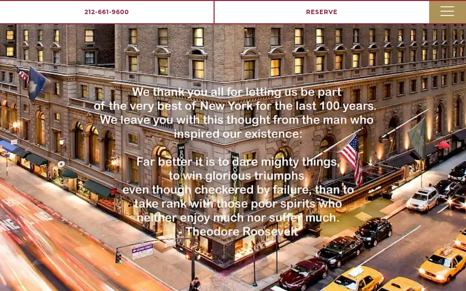Screenshot of theroosevelthotel.com