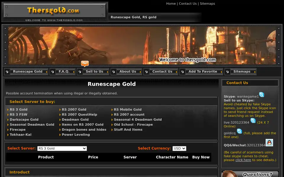 Screenshot of thersgold.com