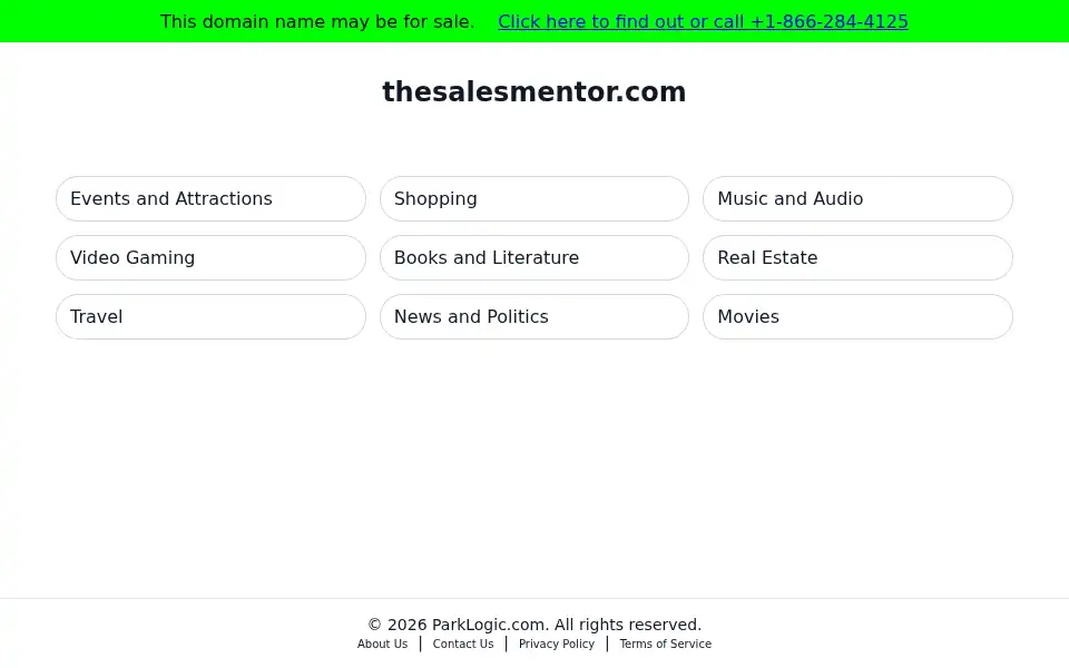 Screenshot of thesalesmentor.com
