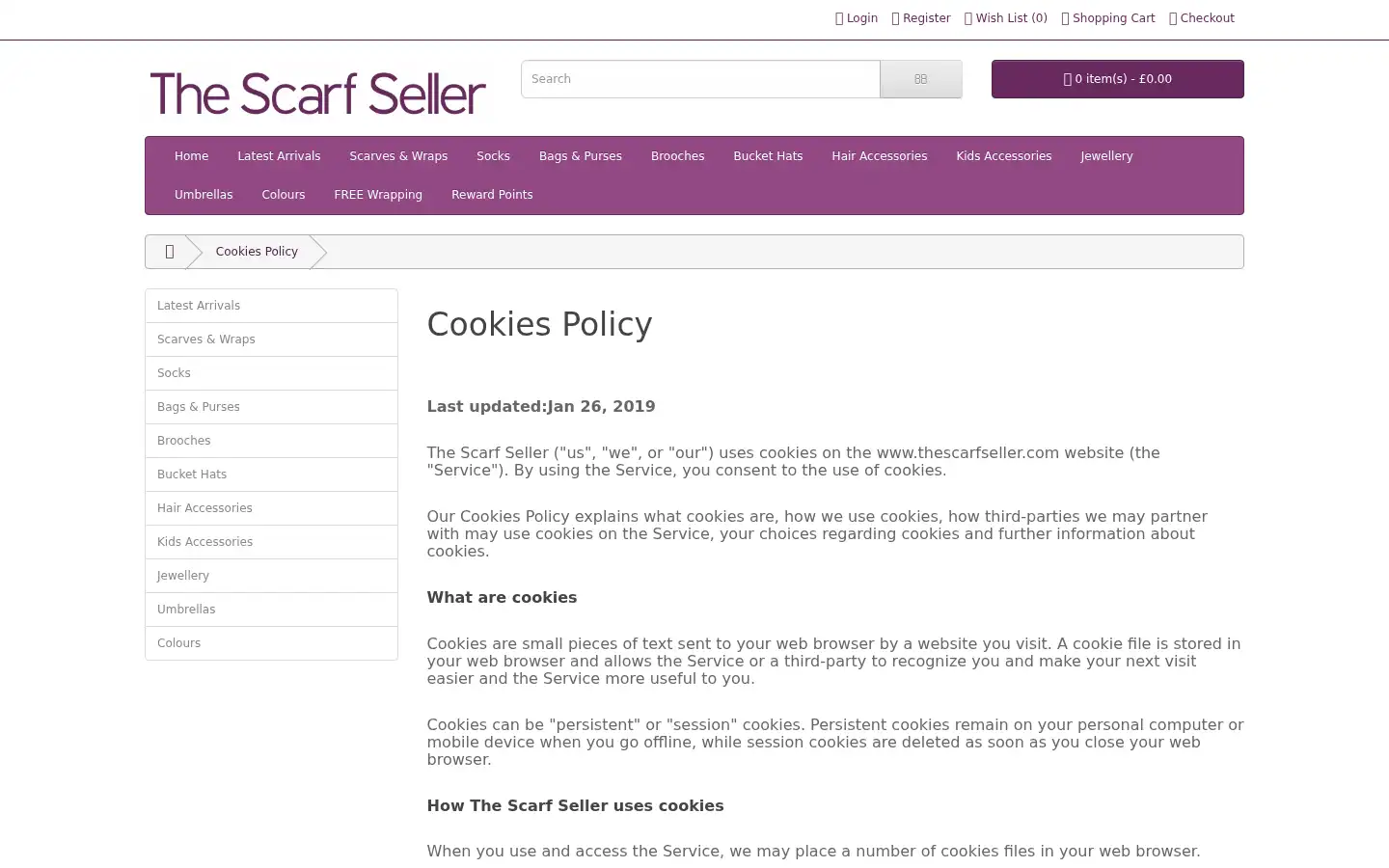 Screenshot of thescarfseller.com