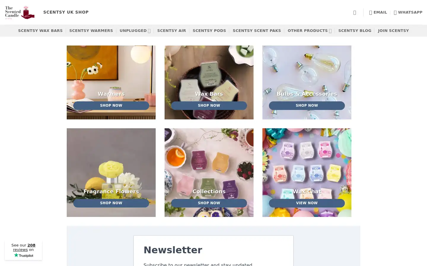 Screenshot of thescentedcandlestore.co.uk