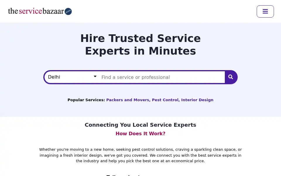 Screenshot of theservicebazaar.com