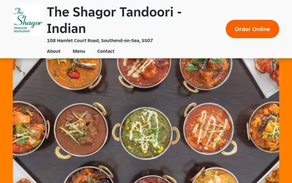 Screenshot of theshagortandoori.co.uk