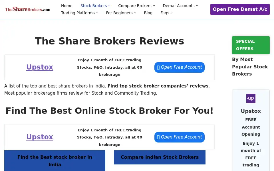 Screenshot of thesharebrokers.com