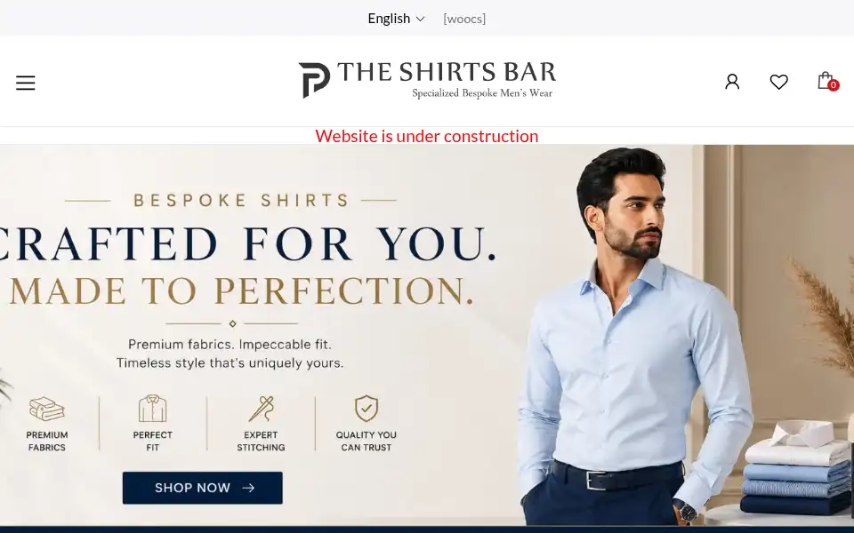 Screenshot of theshirtsbar.com.pk