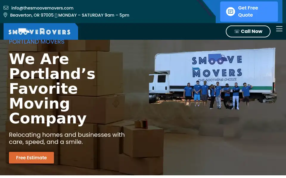 Screenshot of thesmoovemovers.com