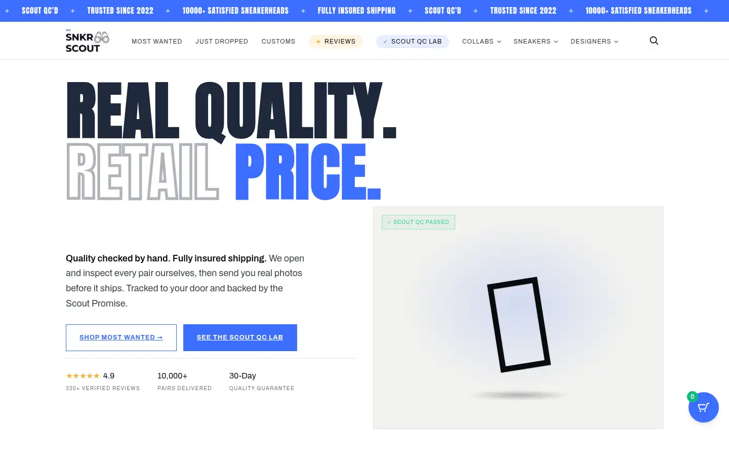 Screenshot of thesnkrscout.com