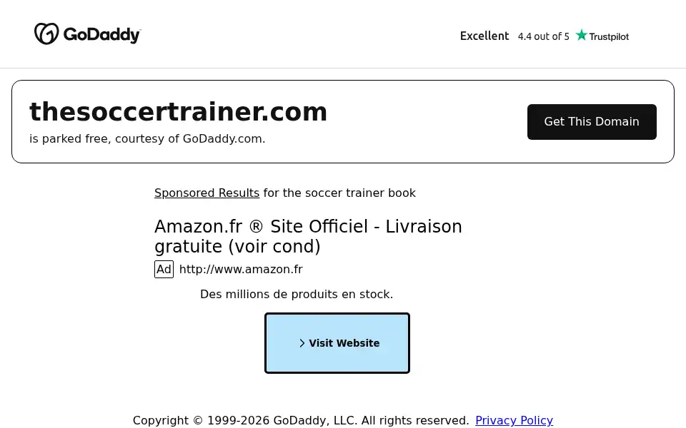 Screenshot of thesoccertrainer.com