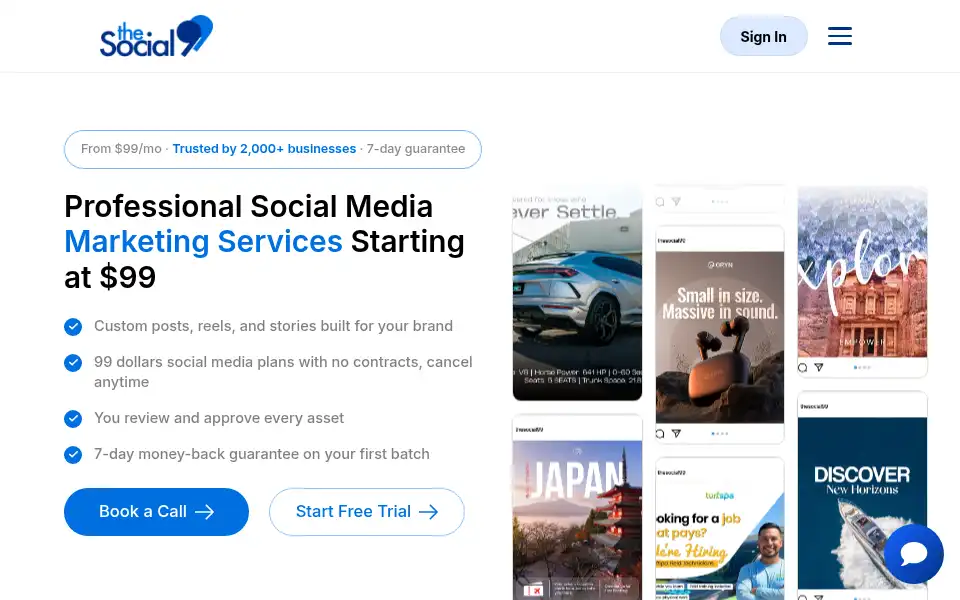 Screenshot of thesocial99.com