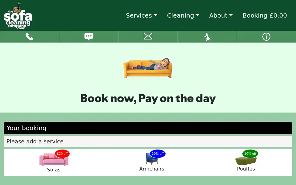 Screenshot of thesofacleaningcompany.com