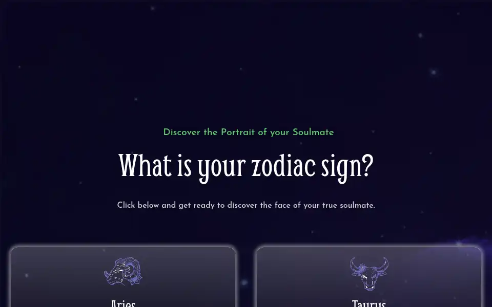 Screenshot of thesoulmatedrawing.com