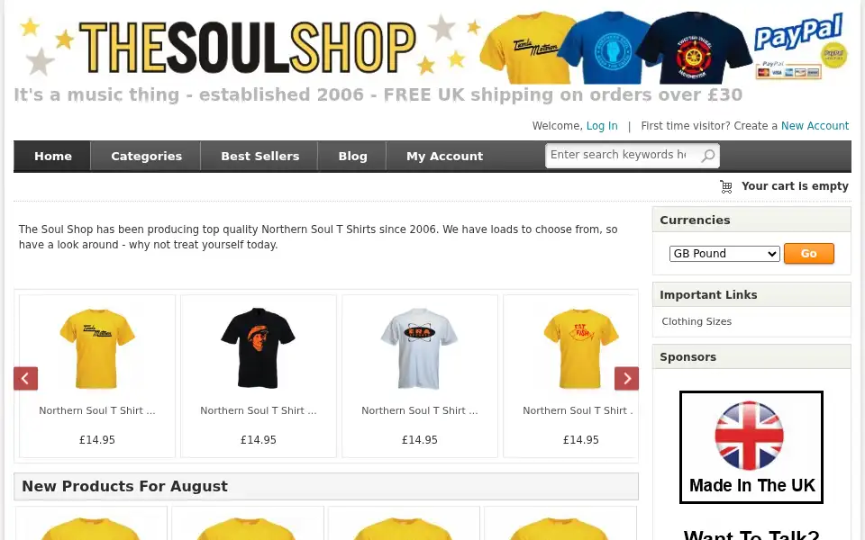 Screenshot of thesoulshop.co.uk