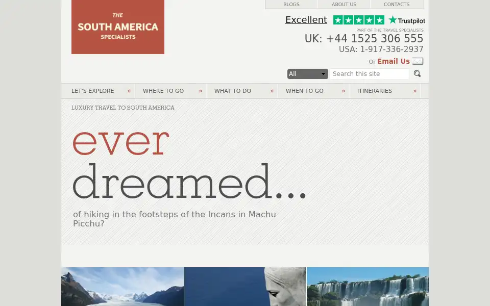 Screenshot of thesouthamericaspecialists.com