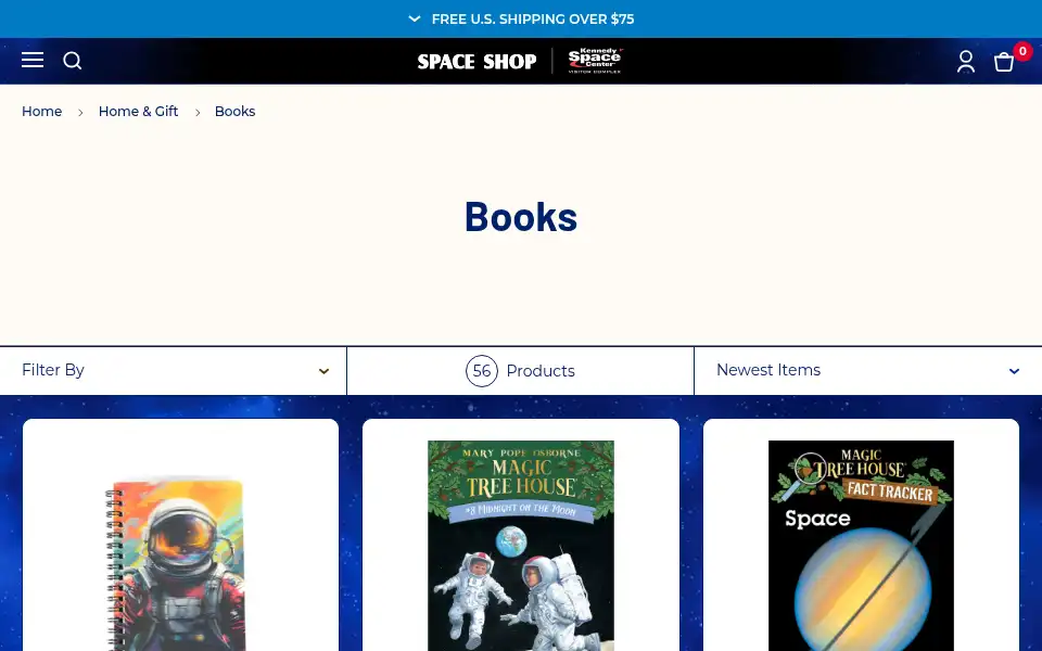 Screenshot of thespaceshop.com