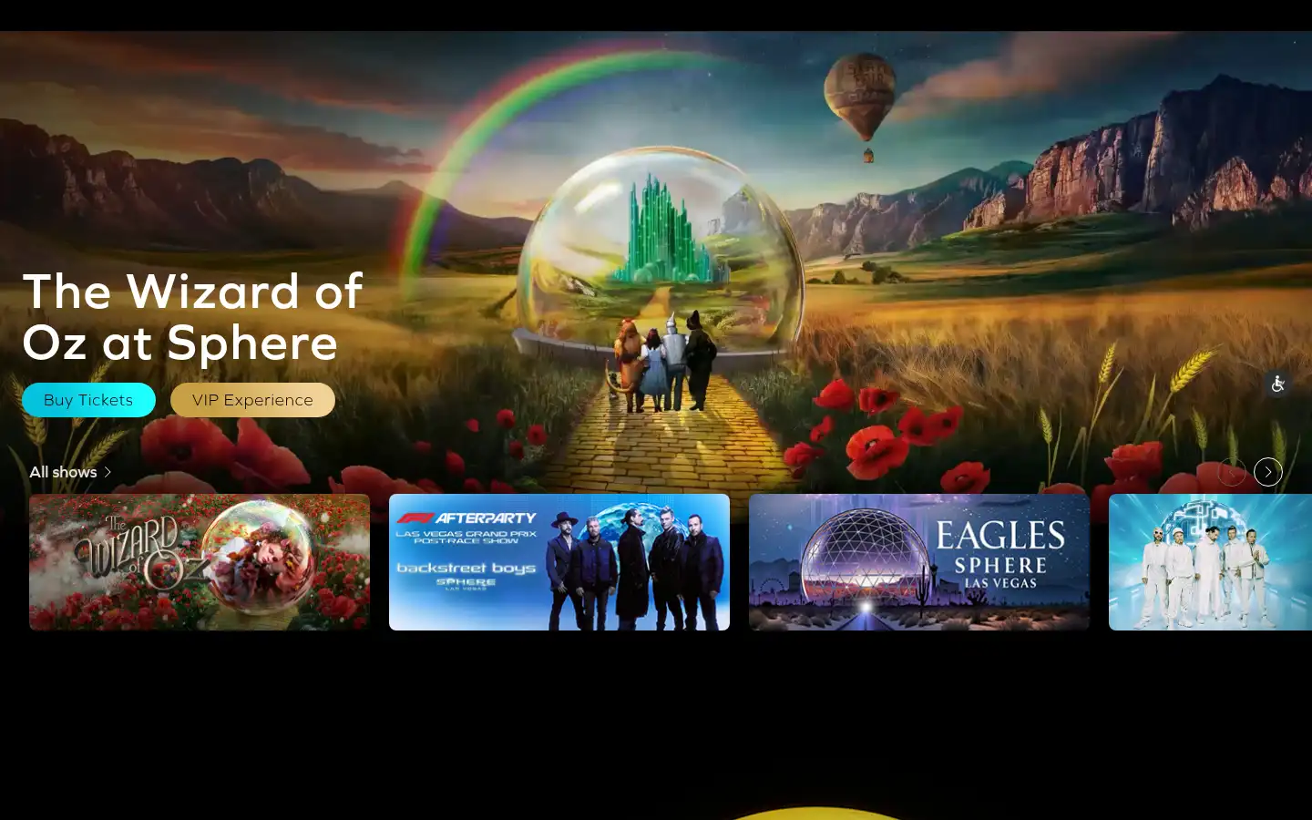 Screenshot of thesphere.com