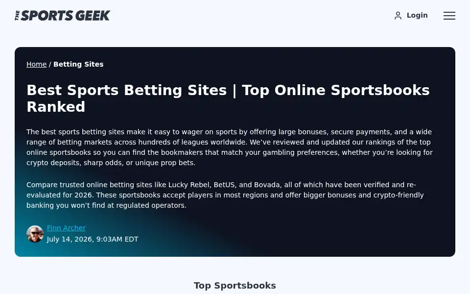 Screenshot of thesportsgeek.com