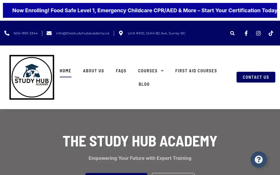 Screenshot of thestudyhubacademy.ca