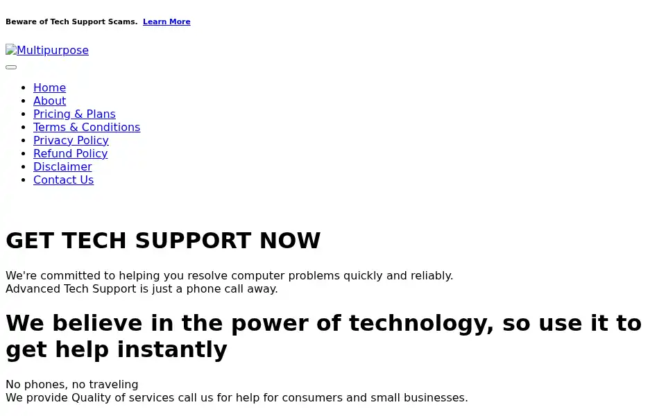 Screenshot of thesupportguru.us