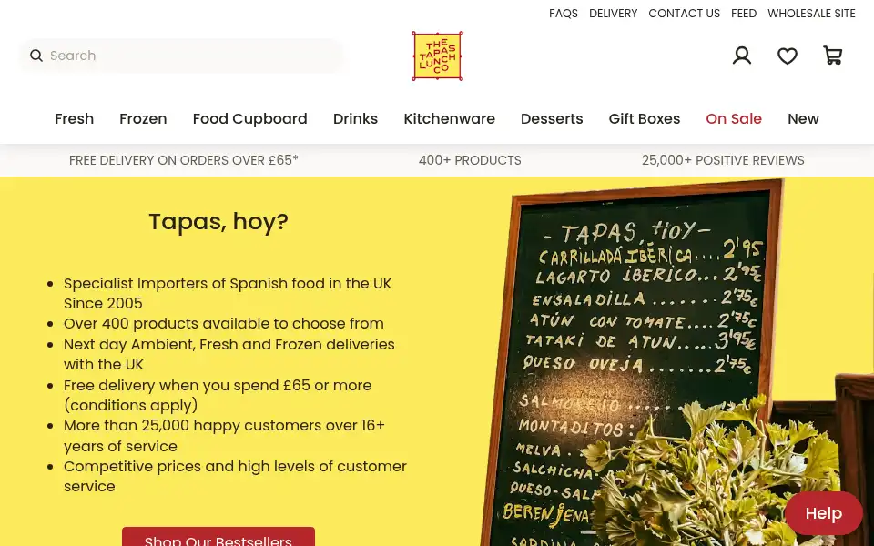 Screenshot of thetapaslunchcompany.co.uk