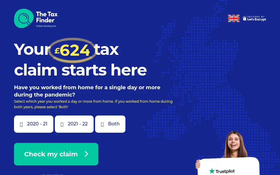 Screenshot of thetaxfinder.co.uk