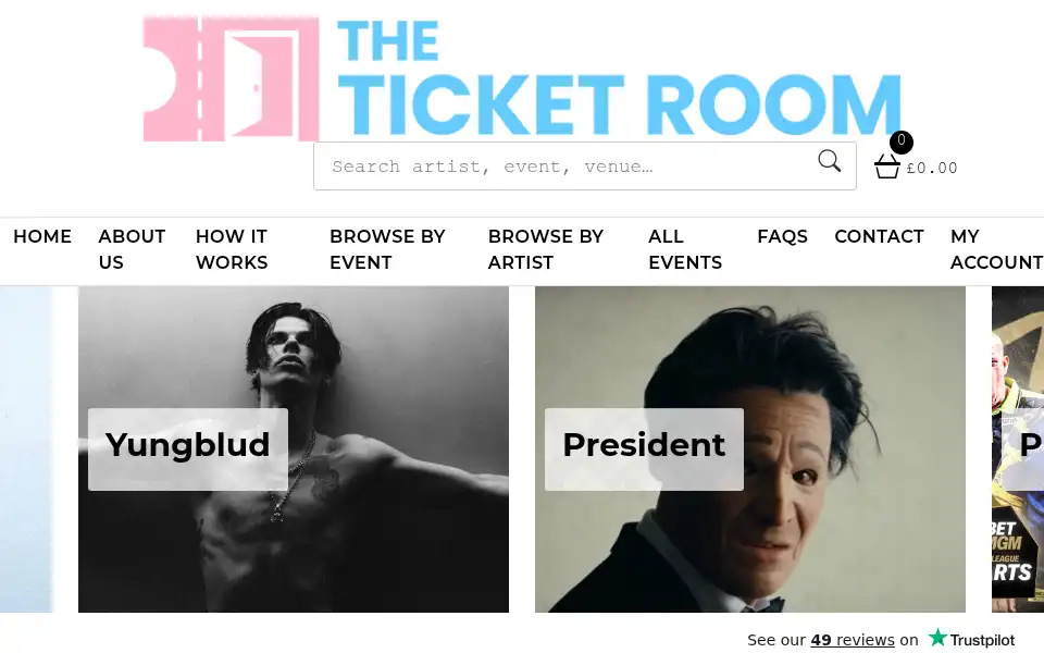 Screenshot of theticketroom.co.uk