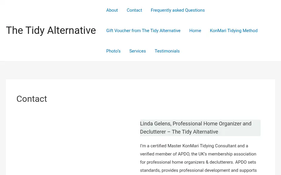 Screenshot of thetidyalternative.com