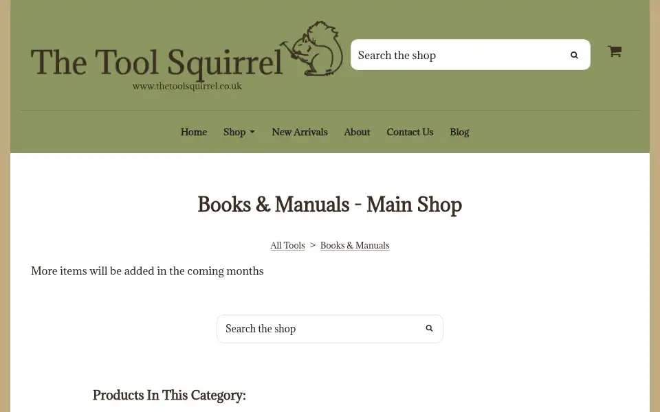 Screenshot of thetoolsquirrel.co.uk