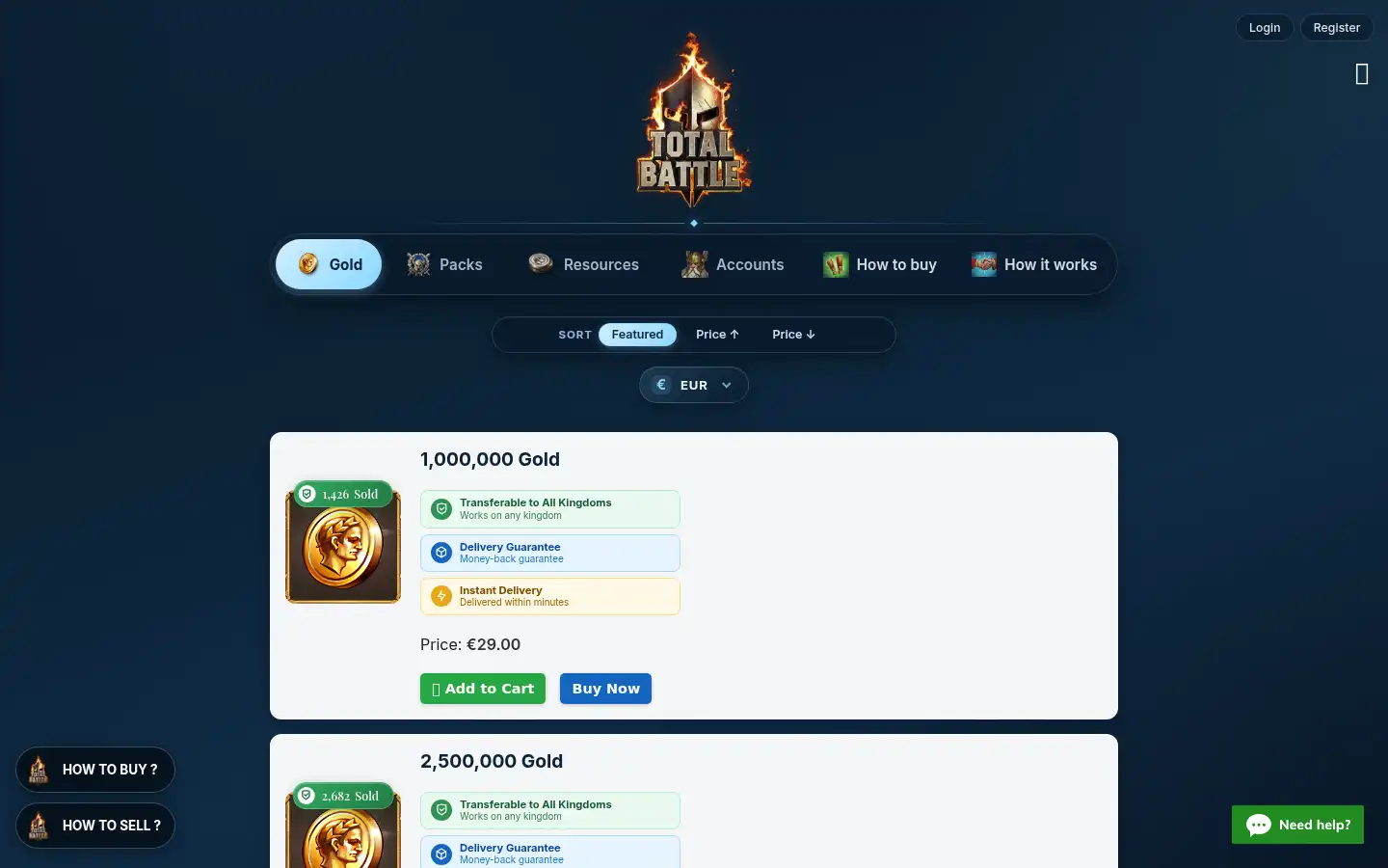 Screenshot of thetotalbattle.com