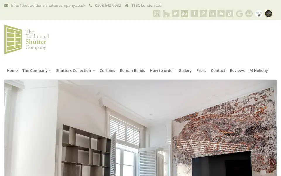 Screenshot of thetraditionalshuttercompany.co.uk