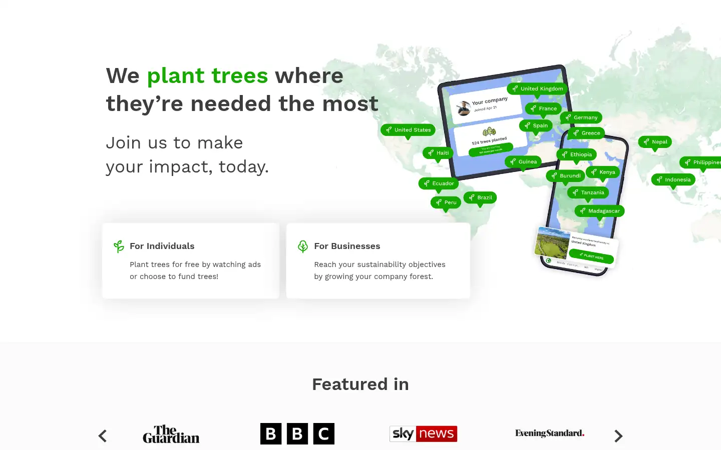 Screenshot of thetreeapp.org