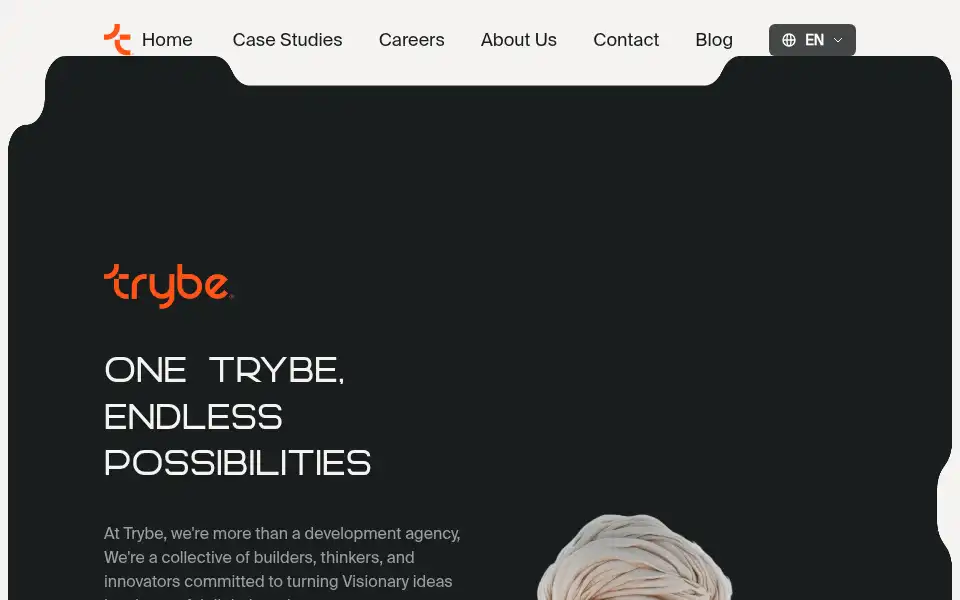 Screenshot of thetrybe.agency