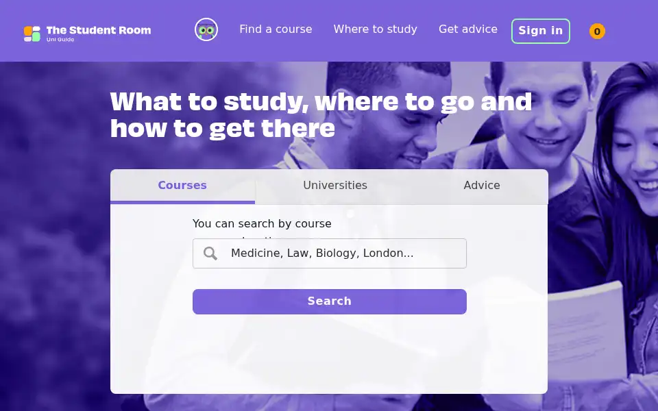 Screenshot of theuniguide.co.uk