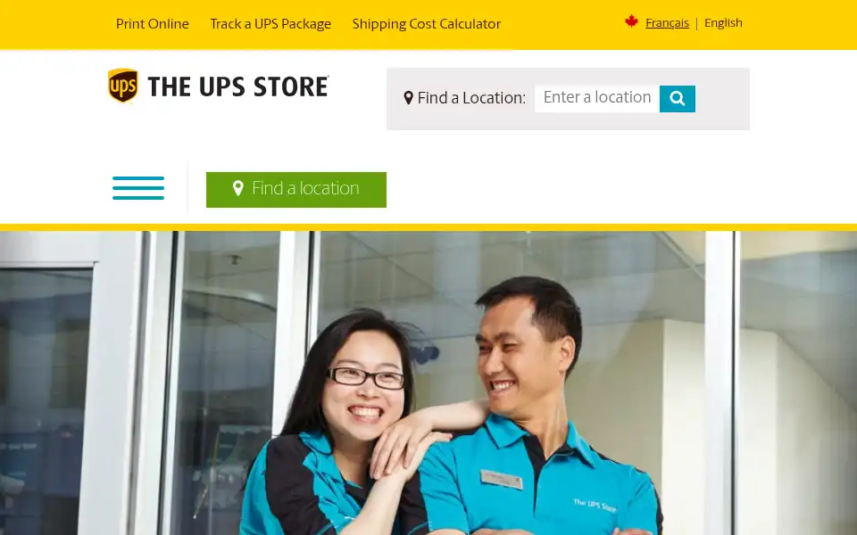 Screenshot of theupsstore.ca