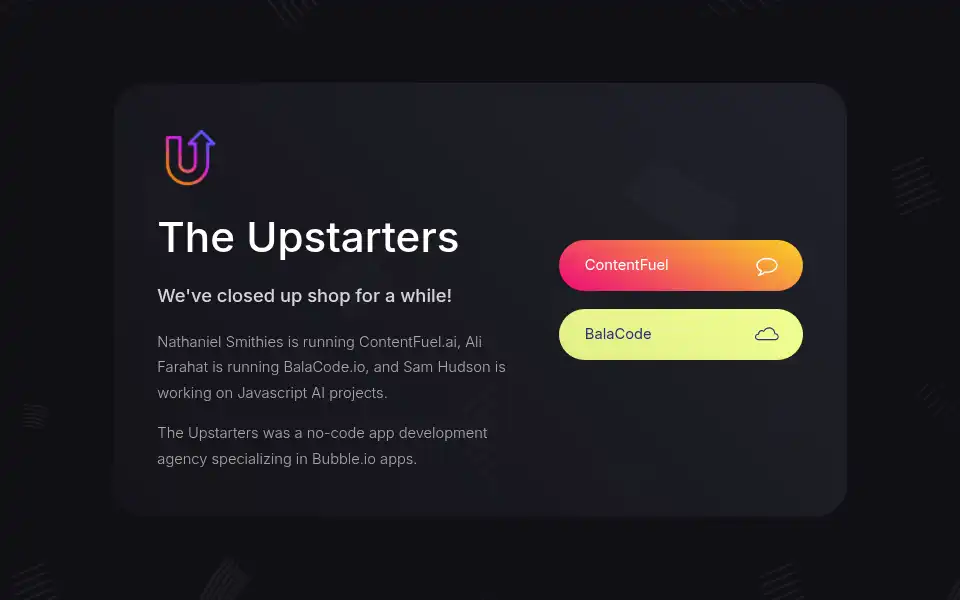 Screenshot of theupstarters.com