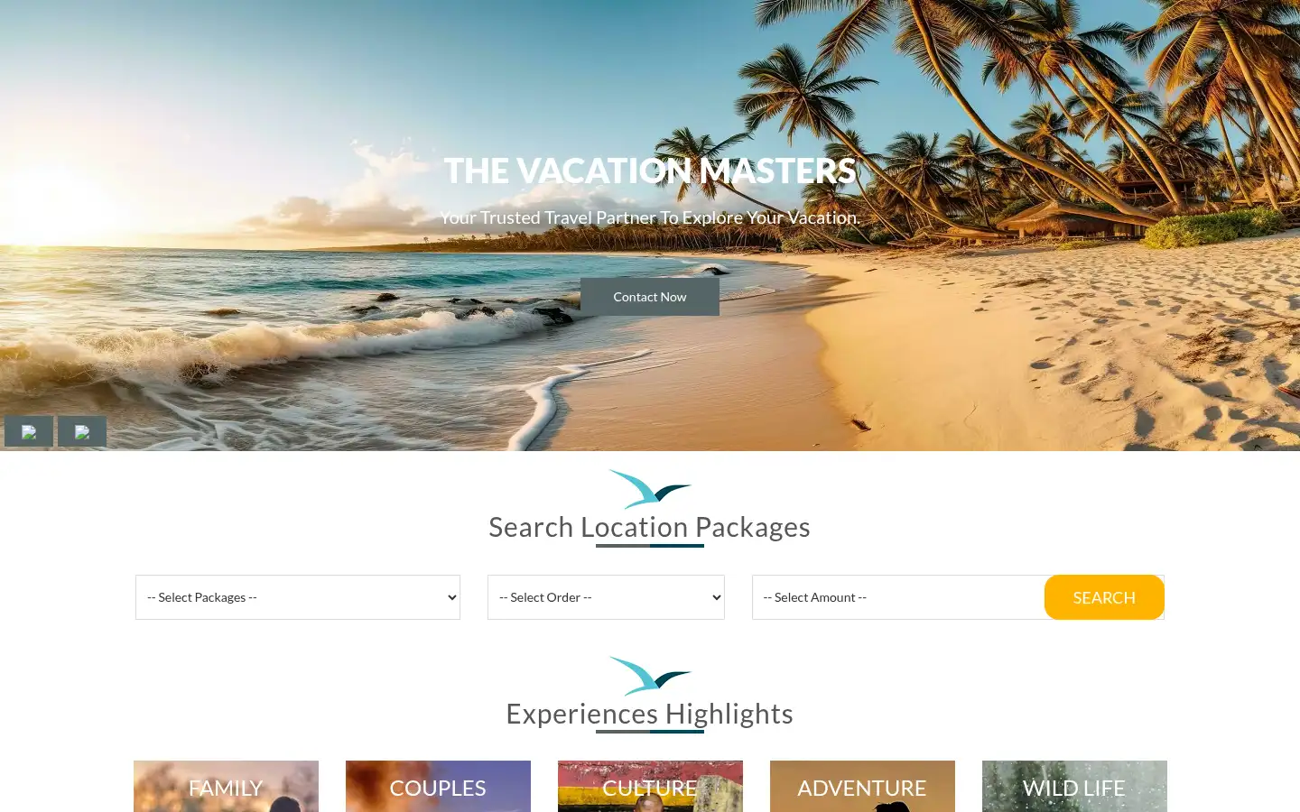 Screenshot of thevacationmasters.com